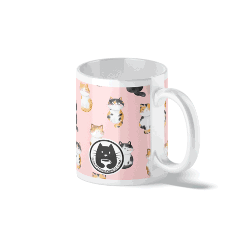 3d mug céramique blanc et rose chats pastel