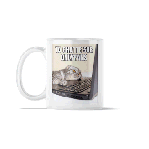 3d mug the kitten business avec chat qui joue à l'ordinateur
