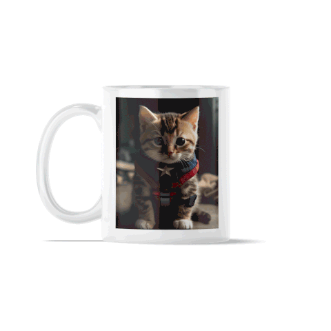 rendu 3d mug chaton captain america